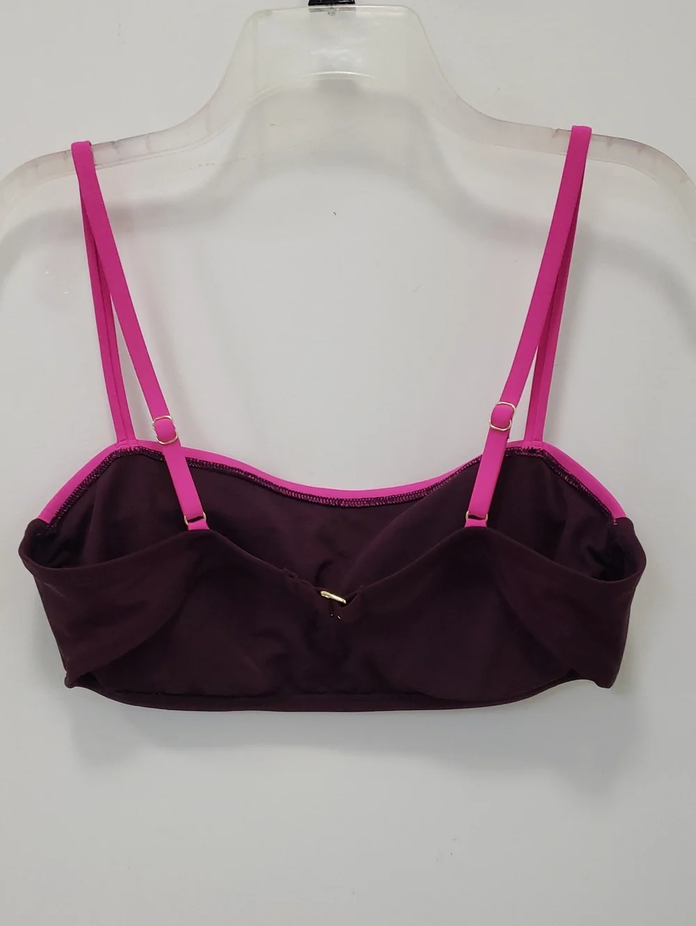 〰️Kona Sol〰️ Magenta & Dark Plum Bandeau Bikini Top L
